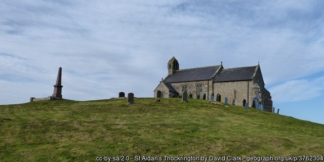 View of remote Thockrington Church